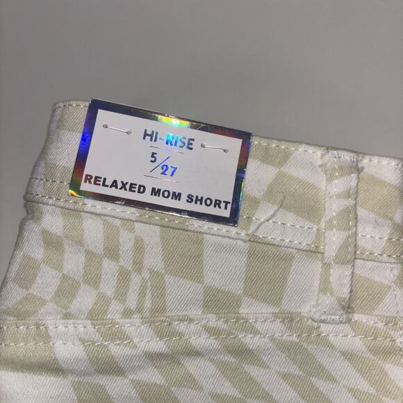 NWT Tinseltown Green Denim Cutoff Shorts Sz 5 / 27 Checkers Fairycore Grung Goth - Picture 7 of 7